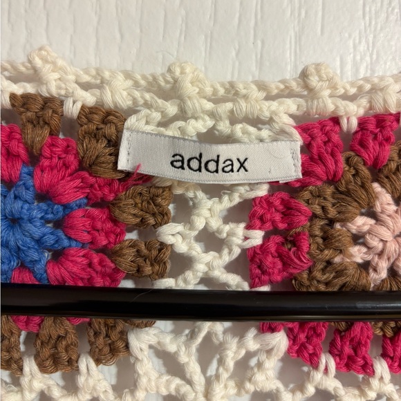 Addax Handmade Knitted Crochet Granny Square Floral Boho Hippie Colourful Vest - Picture 7 of 7